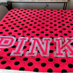 Rare HTF VS Pink Polka Dot Blanket